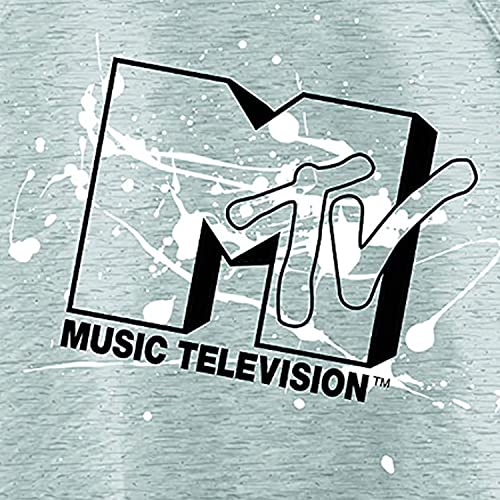 Mtv Ladies Long Sleeve Sweatshirt - I Want My 90S Throwback Logo - Raw Edge Cut Raglan Fleece Sweatshirt (Heather Grey, X-Large) #TOP1