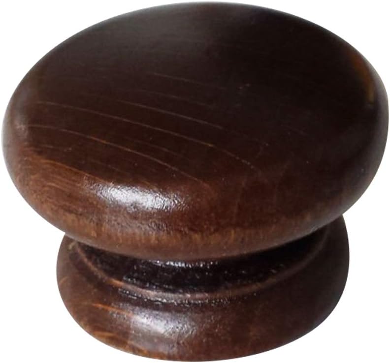 20 x Wooden Door Handles knobs Colour: Walnut Kitchen Door Cabinet Cupboard 40 mm Diameter