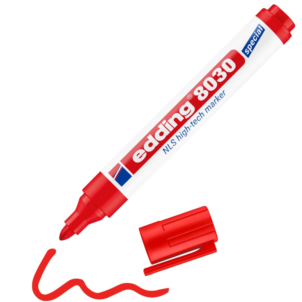 edding 8030 NLS yüksek teknoloji markörü - kırmızı - 1 kalem - 1,5-3 mm yuvarluk uç