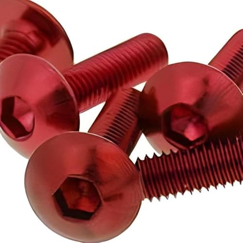 Vicma Fairing Screws hex Socket Head - Anodized Aluminum red - Set of 6 pcs - M5x20