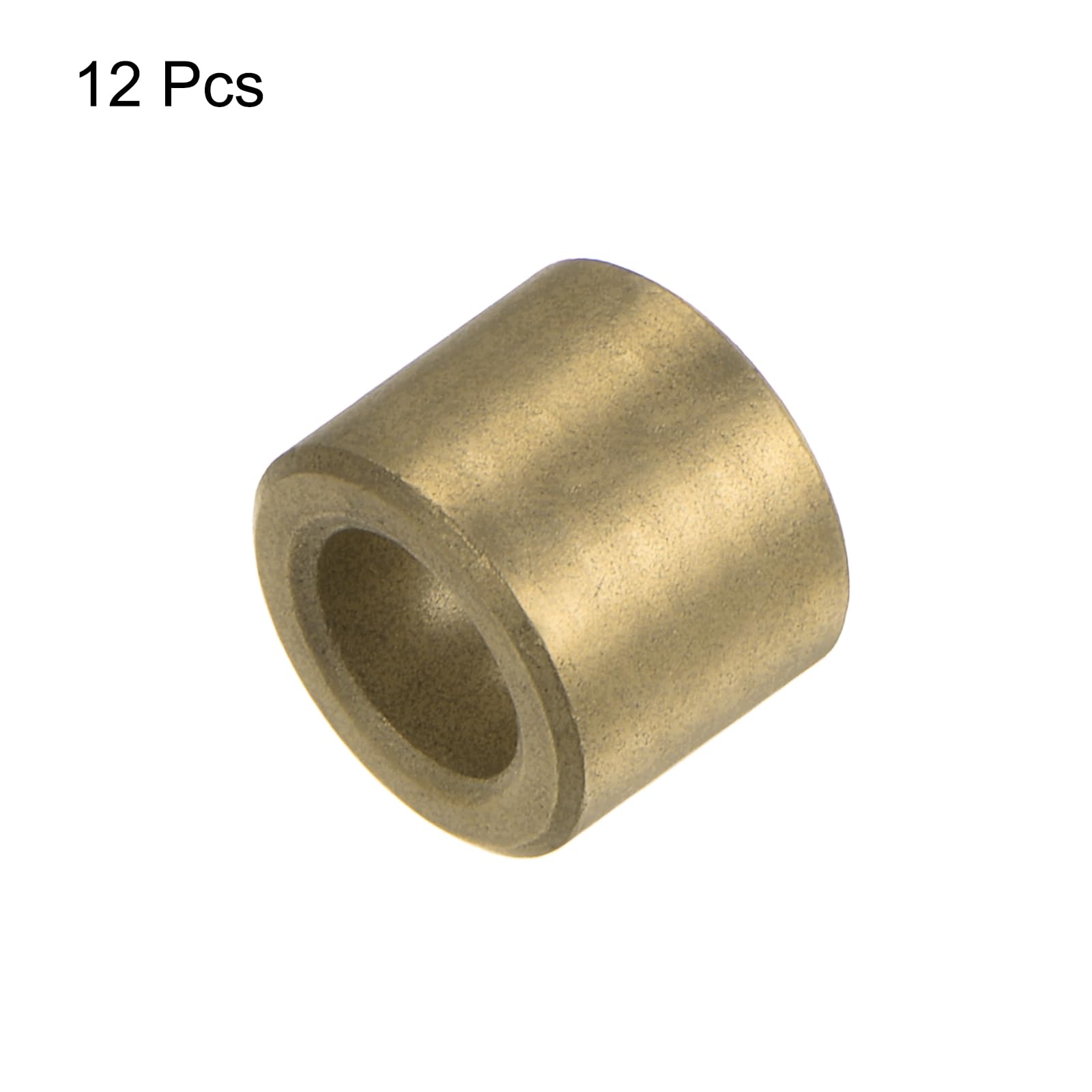 QUARKZMAN 12 szt. Łożyska tulejowe (proste) 6 mm otwór x 10 mm średnica zewnętrzna x 10 mm długość, samosmarujące spiekane brązowe tuleje
