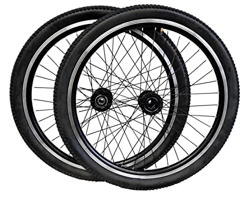 Fomas Adults Tricycle Wheels, Double Wall Alloy Rim, 36x13G Black Spoke with Tire and Tube for 15mm Axle (26" Front Wheel) - DON'T FIT A SCHWINN TRIKE