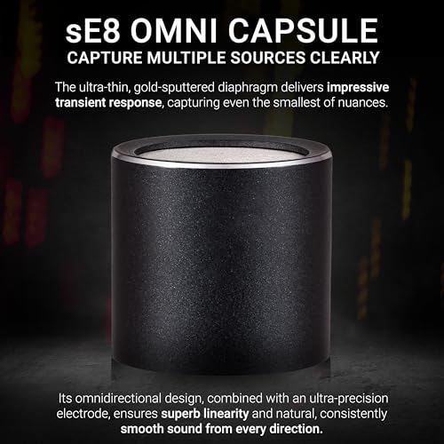 Image of SE ELECTRONICS Matched Pair of sE8 Omni Capsules for sE8 XLR Small Diaphragm Condenser Microphones - Handcrafted Professional Instrument Microphone Capsules for Drums & Guitar in Studio or on Stage
