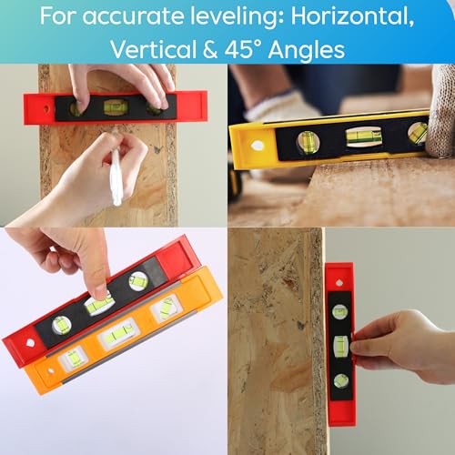 Image of 3-in-1 Magnetic Spirit Level Tool - Bubble Water Level Scale Meter, Speed Level, Leveling Tool | 15 cm Leveler with Magnet (1)