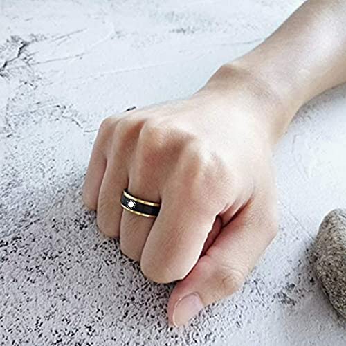 Personalized Couples Matching Rings Set for Him and Her Custom Name Rings for Couples Promise Rings for Couples Black Stainless Steel Wedding Rings Sets His & Hers Engagement Rings Christmas Gift Valentine's Day Jewelry 6