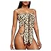 Produktbild DNOQN Frauen Eingewickelt Truhe Leopord Bikini Set Gepolstert Sexy Badeanzug Badeanzug Halter Push Up Bikini Set Neckholder Bandeau Sexy Badeanzug