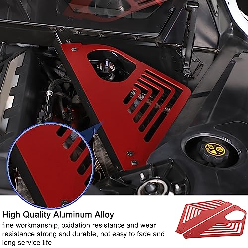 Image of Daeiclru Engine Bay Panel Cover Compatible with Chevrolet Corvette C8 2020-2023, Aluminium Engine Protector Splash Shield, Left Right Engine Case Guards (Red)