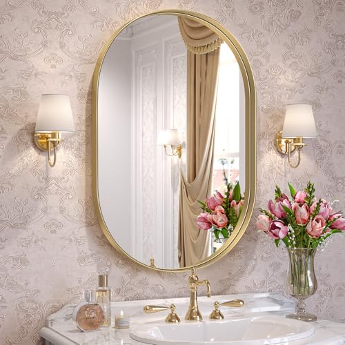 Encuentra espejo ovalado dorado marca brightify, en la categoría de espejos para baño. Espejo ovalado dorado Marca Brightify 8