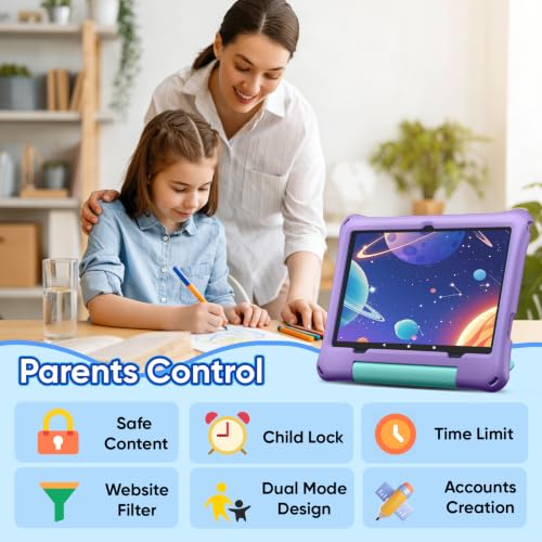 Image of aiprotablet 10 inch Kids Tablet, Android 16 Tablet for Kid, Octa-Core CPU, 24GB RAM, 64GB ROM 1TF Card Expandable for Children,Tablets with Case, Parental Control, 6000mAh,WiFi, Bluetooth