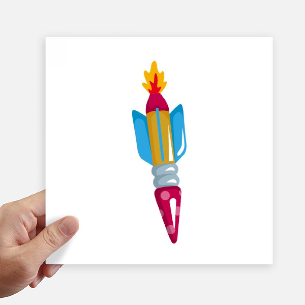 Autocollant carré rocket alien espace DIYthinker 20cm pour déco mur et pc