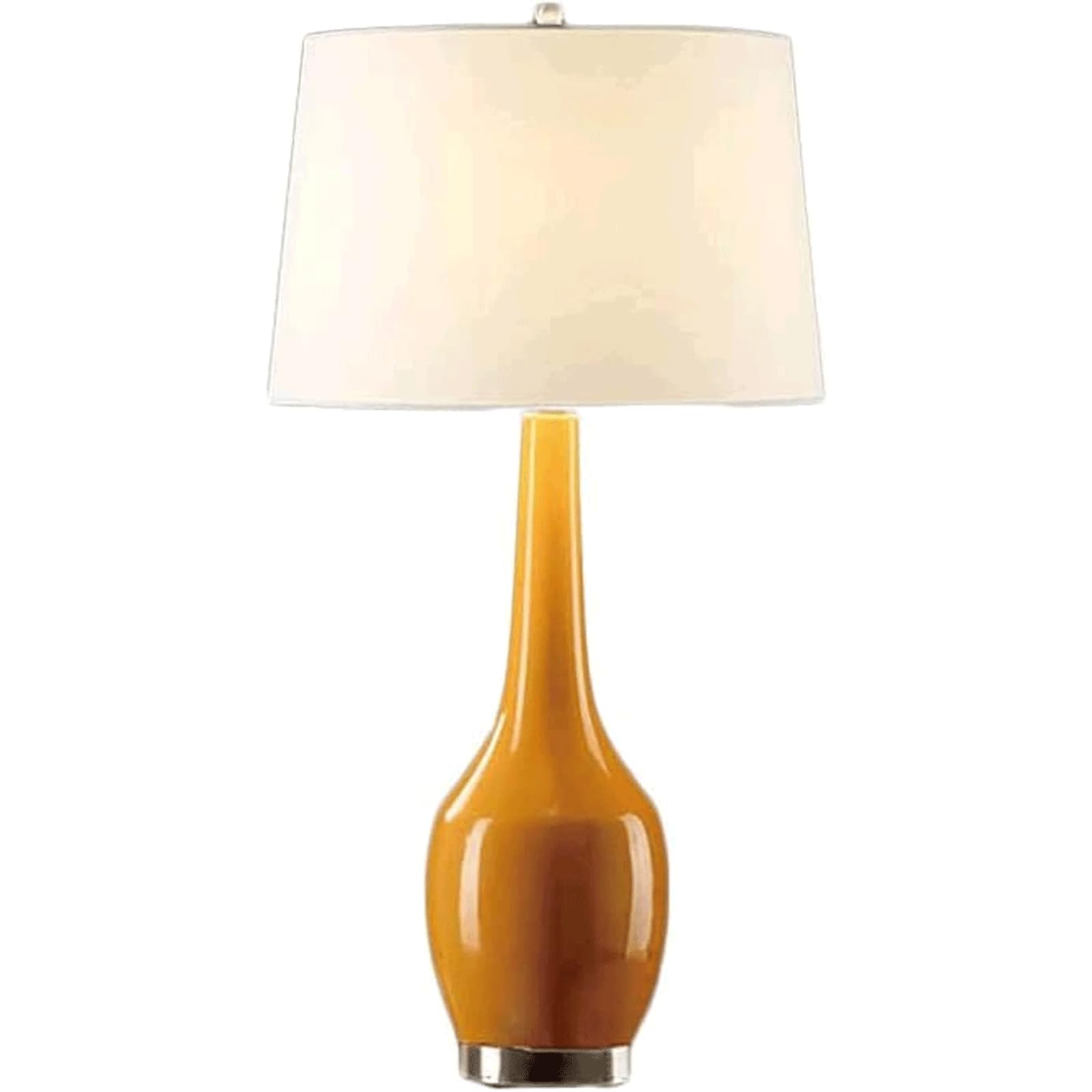 SGKOMN Desk Lighting Long-Neck Ceramic Table Lamp Classica Simple Desk Lamp Elegant Bedside Lamps For Living Room Bedroom House Home Office Work Lamp-Orange-68cm * 37cm