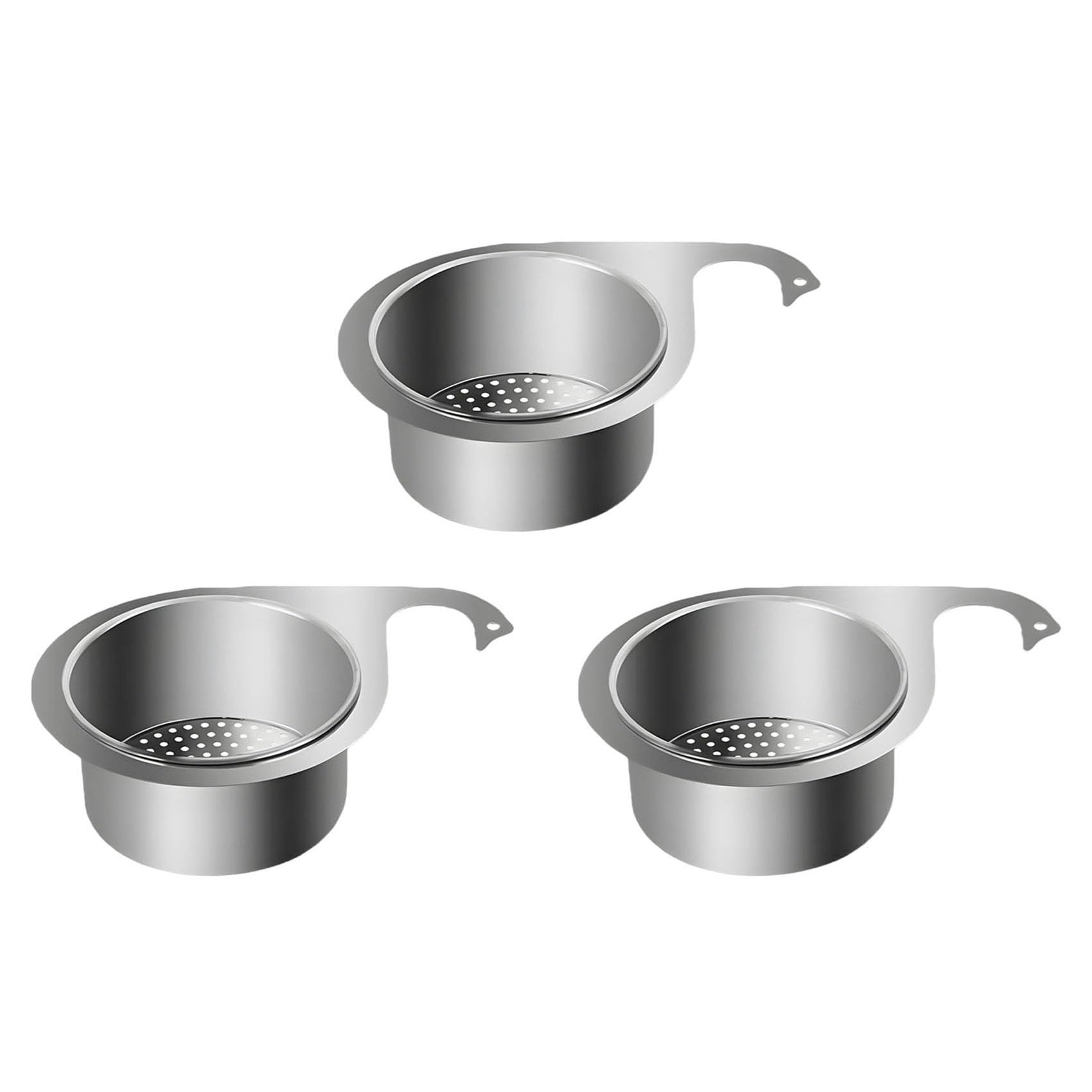 Hndhbfgrt 3X Multi-Functional Drain Basket, Stainless Steel Swan Sink Strainer Basket, Tap Hanging Filter Basket
