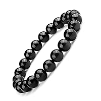 Vista 159 de 12MM Tiger Eye Bracelet Men Natural Golden Yellow Cats Eye Handmade Stretch Jewelry for about 8 inch Wrist Size Bring Luck Fortune Courage