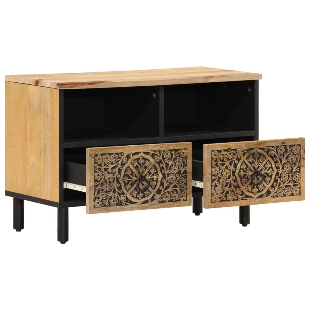 Lite drewno mango solidna szafka pod TV brąz 70x33x46 cm