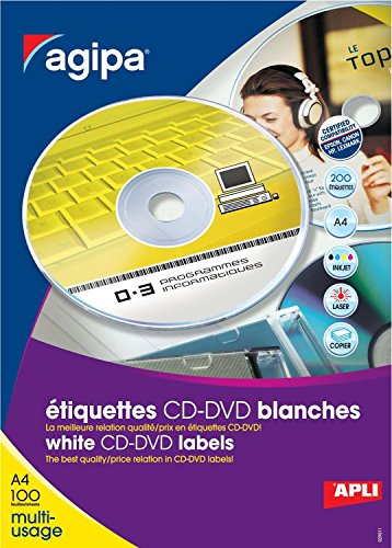 Etiquettes CD/DVD Apli 119883 pour remplacer l'écriture manuscrite sur vos disques