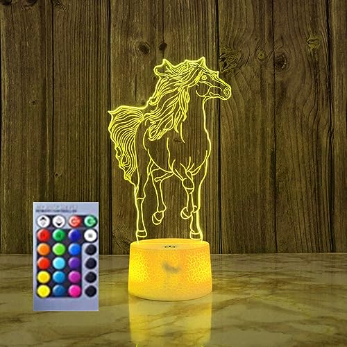 Lámpara 3D Horse Ilusión LED Cambio 16 Colores
