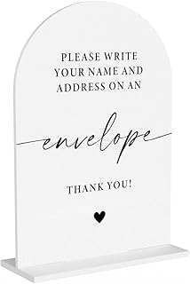 Write Your Address on Envelope Sign Wedding Engagement Bridal Shower Baby Shower Decor for Ceremony Party Reception Table Decor 5 x7 Inch