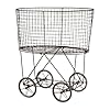 Creative Co-op Vintage Metal Laundry Basket with Wheels 25" x 15" x 26 3/4" (W x D x H)