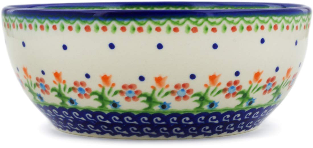 Polish Pottery Bowl 7-inch (Spring Flowers Theme)