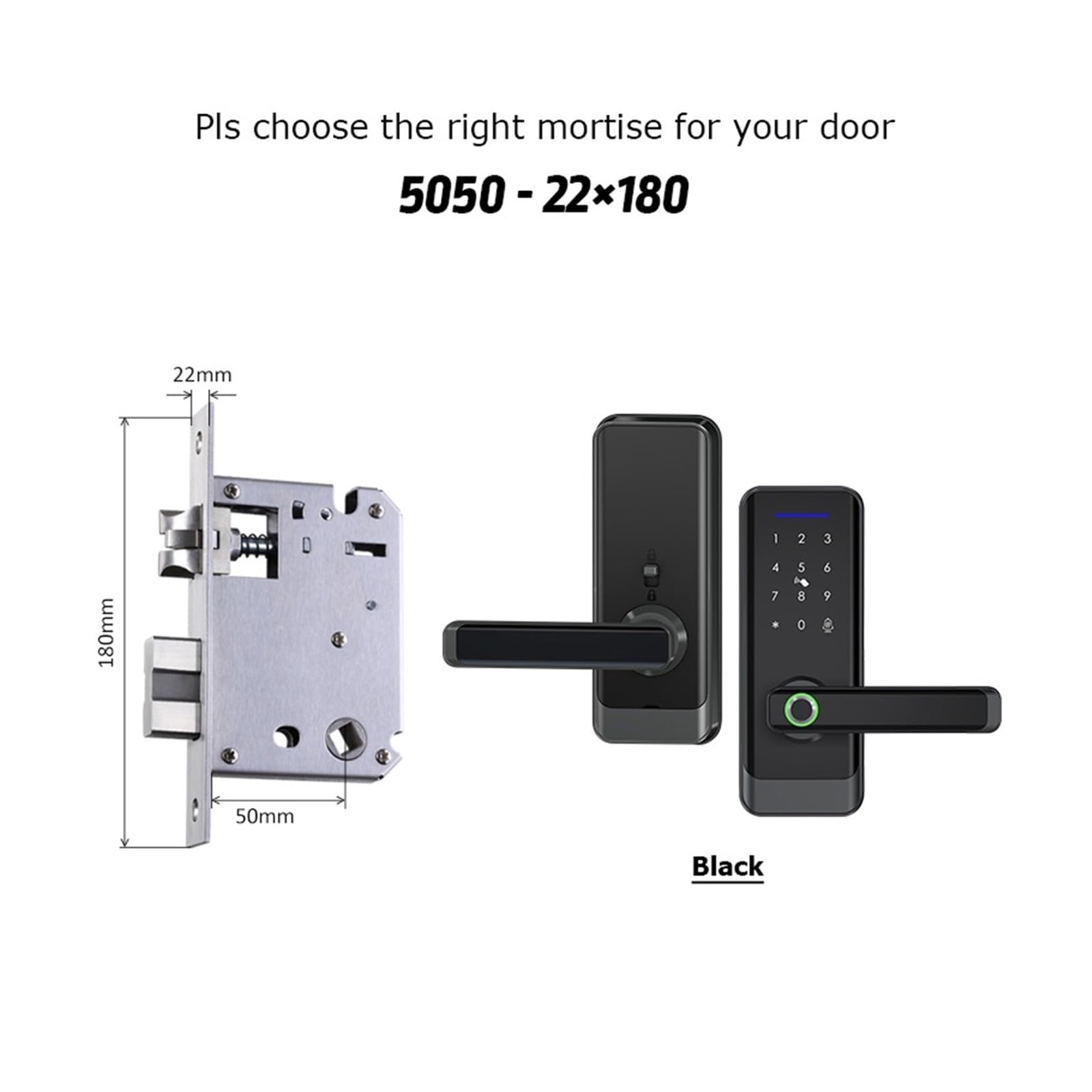 Serrure intelligente, Serrure De Porte Électronique Étanche Sans Clé Avec Télécommande Protection Et Empreinte Digitale(A233TT-B 180)