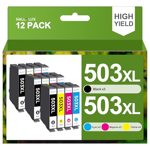 HALLOLUX 503XL Multipack 503 XL Druckerpatronen 503 Kompatibel für Epson 503XL Multipack 503 für Epson XP 5200 Druckerpatronen für Workforce WF-2960DWF XP-5200 WF-2960 XP5205 WF2965 (12er-Pack)