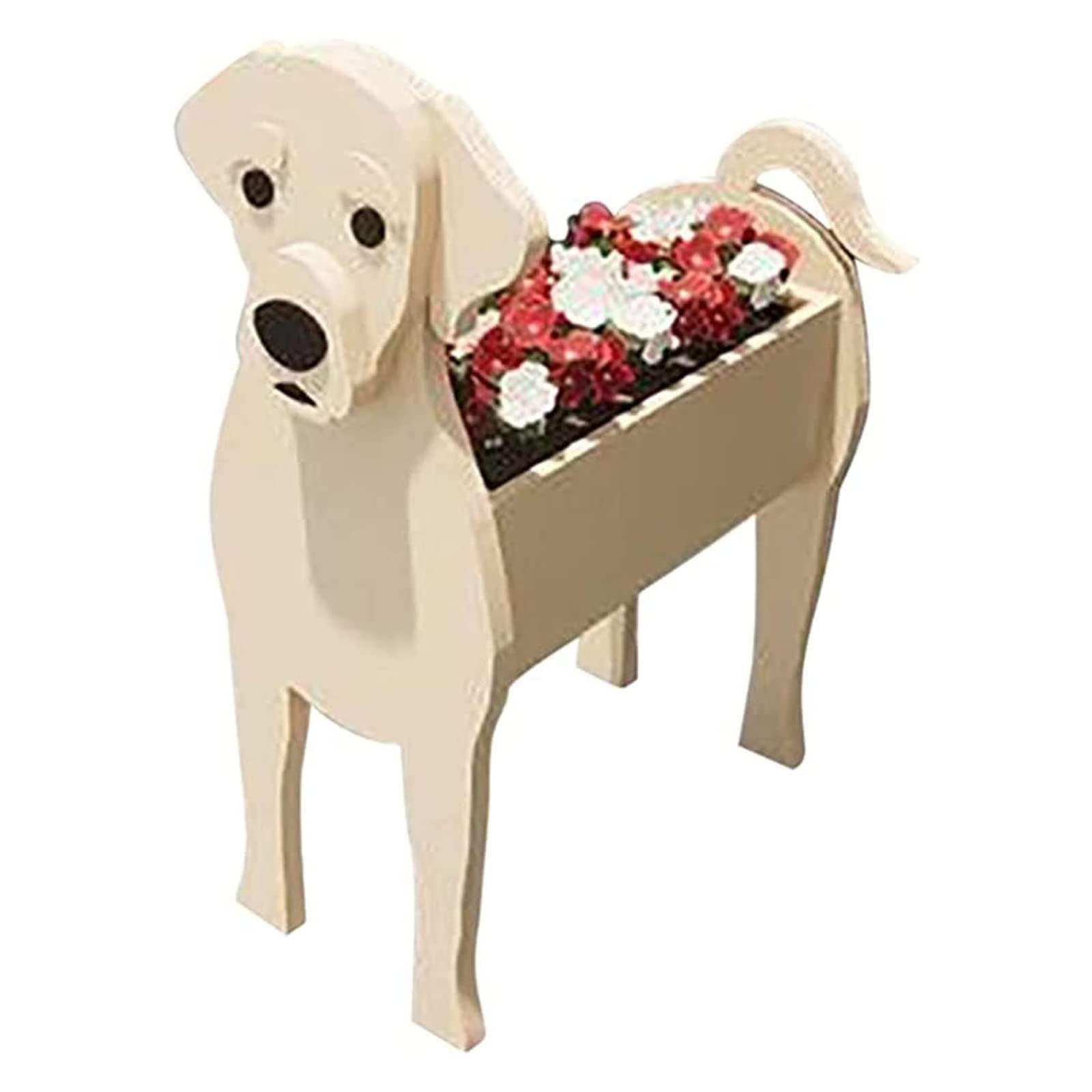 EIMOPE Cute Dog Flower Planter Plant, PVC Animal Plant Pots Garden Planters Succulent, Small Gifts Dog Planter, Storage Containers Dog Planters, Cartoon Planter Garden Decor, 34X24cm