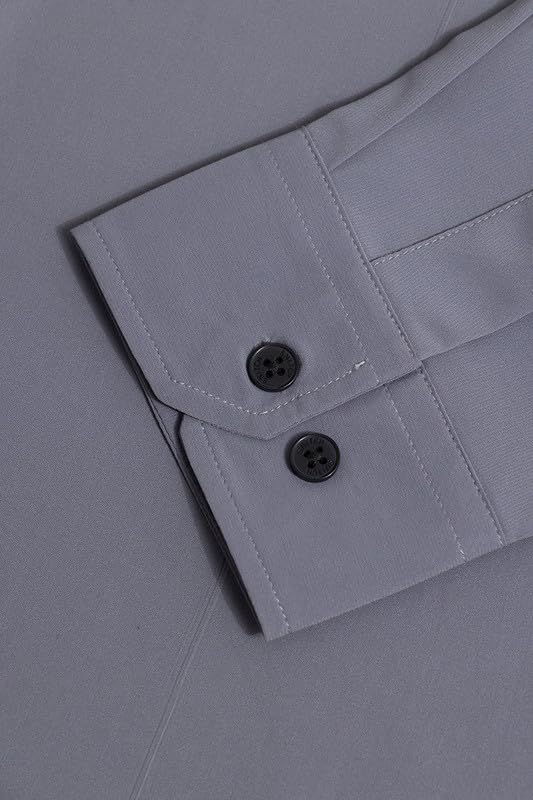 Image of SNITCH Men's Plain Shirts | Formal Wear Streetwear Style | Cotton Spread Full Sleeve Slim Fit Grey