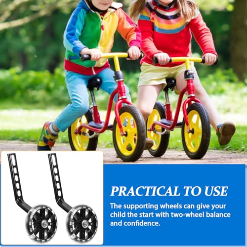 Ruedas de Entrenamiento FOMIYES para Bicicletas, 2 piezas, resistentes al desgaste, con montaje ajustable y estabilizadores de equilibrio con luces intermitentes, accesorios para bicicletas miniatura 6