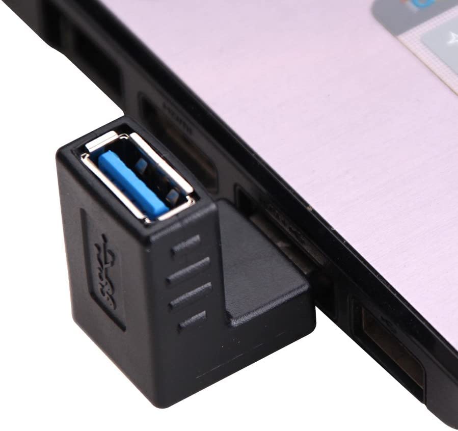 Image of [ 2 Pieces ] USB 3.0 Adapter 90 Degree Male to Female Combo Vertical Up and Down Angle Coupler Connector