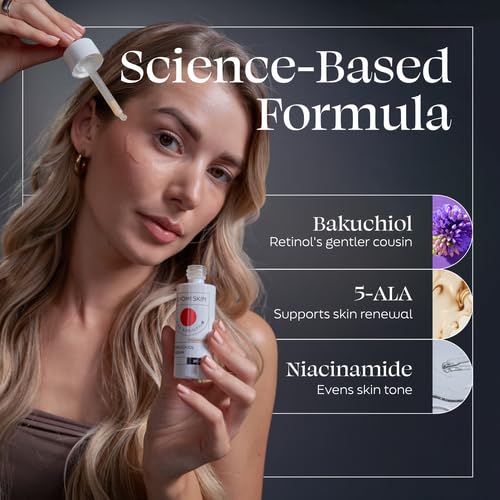 Bakuchiol Face Serum - Gentle Retinol Alternative with 5-ALA, Niacinamide - Anti-Aging Formula for Fine Lines, Wrinkles, Even Skin Tone - Vegan Facial Serum for All Skin Types - 1 Fl Oz - Image 3