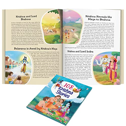 108 Krishna Stories for Children (Illustrated) - Story Book for Kids - Hindu Mythology - Indian Gods and Goddesses - Bedtime Stories - 3 Years to 10 Years Old - English Short Stories for Children - Read Aloud to Infants, Toddlers