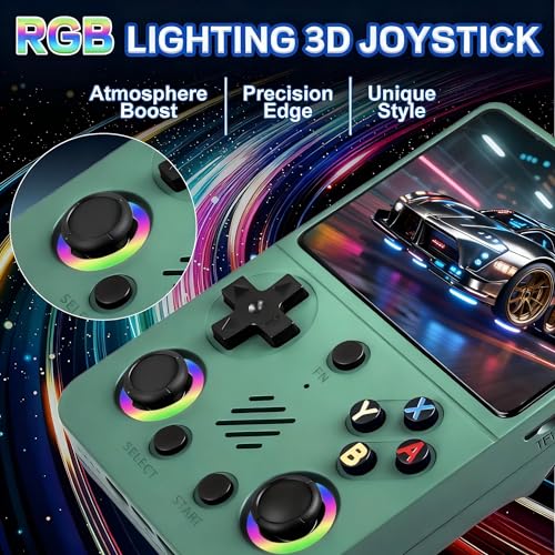 Image of RG36PRO Retro Video Game Console - Support 30000+Classic Games, 3.5-Inch Screen, 64G TF Card, 3000mAh Battery, Portable Console with Open Source System, Gift for Adult or Partner - Green