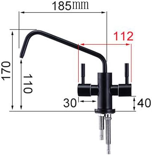Miniatura 3 de Grifo purificador de agua potable de acero inoxidable giratorio de doble salida purificador de agua negro-C (F)