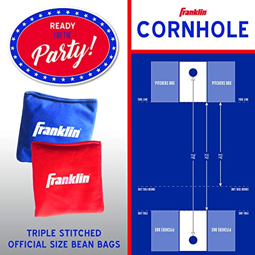 Franklin Sports Cornhole Game Sets - Portable Cornhole Boards + Bean Bags - (2) Cornhole Boards + (8) Bean Bags Included - Perfect Beach + Lawn Tailgate Bean Bag Toss Game Sets #TOP2