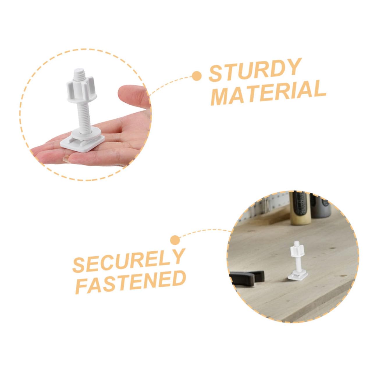 POPETPOP Kit Viti di Fissaggio Sedile Wc 2 Pezzi in Abs Bianco Bulloni Anti-allentamento per Montaggio Facile Sedili Wc in Bagno e Casa