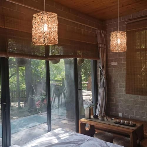 Suspension boho rotan pour illuminer votre table de ferme
