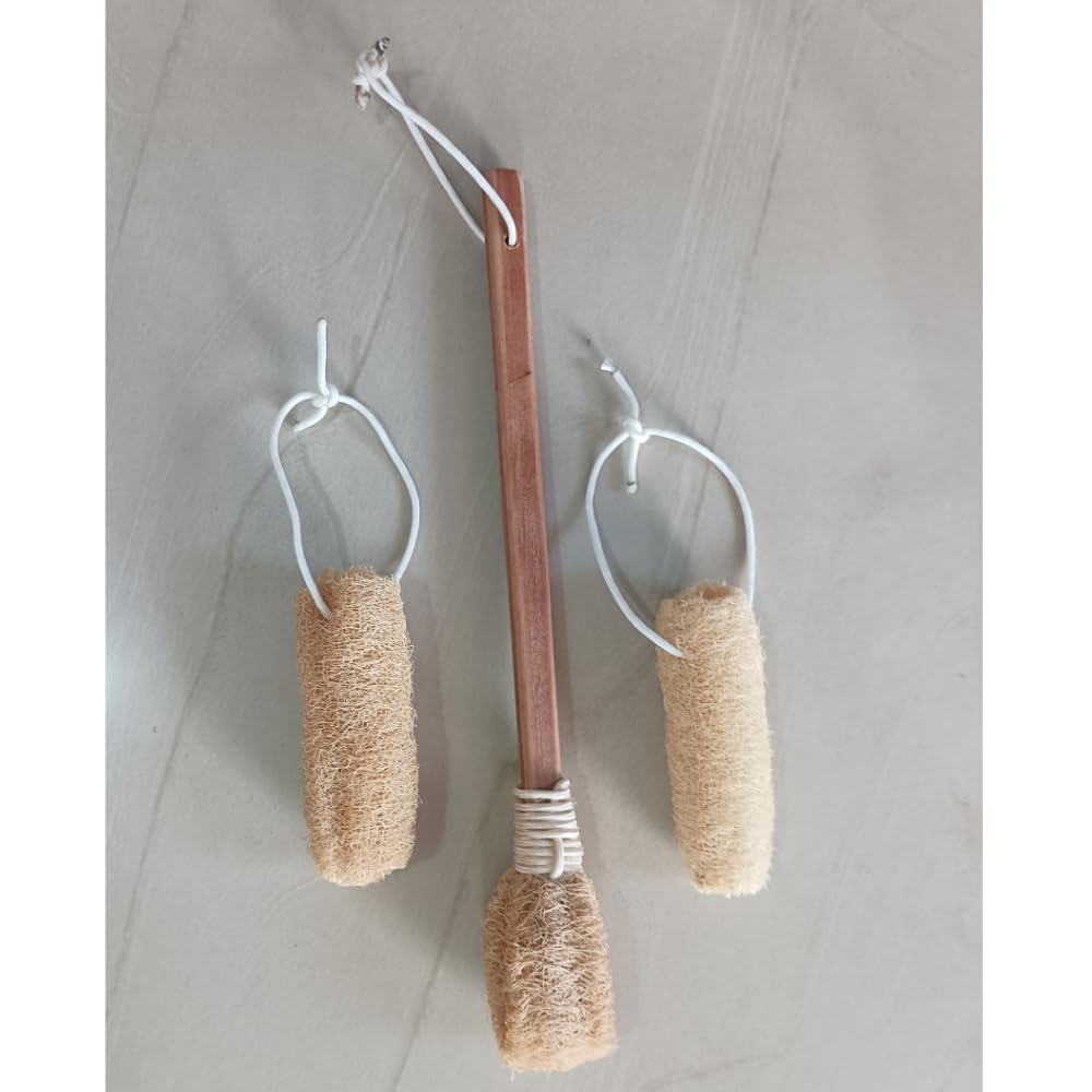 35 CM Natural Exfoliating Loofah Bath Brush On a Handle - Loofah with Long Wooden Stick | Back Brush for Men & Women | Shower Sponge Body Back Scrubber | Great Return Gift-image-31