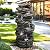 chillscreamni 6-Tier Rockery Outdoor Fountain - 40” H Outdoor Waterfall Fountain with LED Lights for Home&Office Decor, Stacked Rock Cascading Relaxation Garden Fountains Outdoor for Patio, Yard, Deck