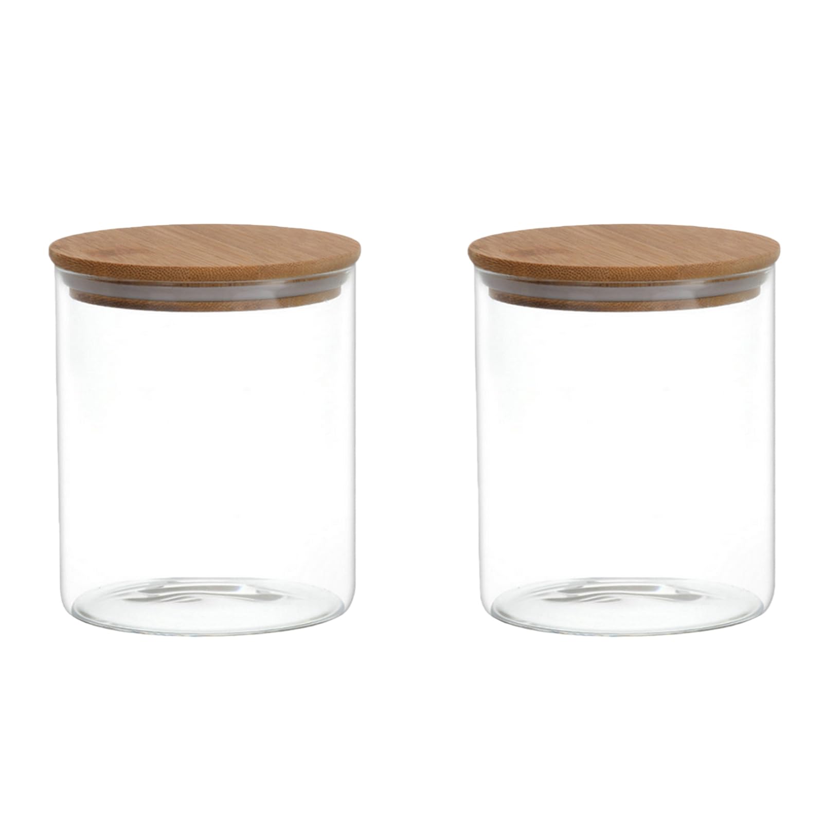 Sybl Clear Pack Of 2 6.8 Oz(200Ml) Glass Food Storage Jar Tea Canister Containers With Airtight Seal Lid Bulk Tea Coffee Bean Jar Cookies Flour Sugar Candy Spice Container