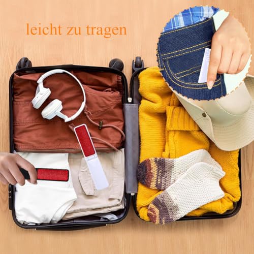 Kisstta 2-Teiliger Faltbare Fusselentfernerbürste, Tragbare Wiederverwendbare Mini-Fusselbürste Zum Entfernen Von Kleidung, Sofas, Stoffen, Tierhaaren Reise-Fusselbürste (Schwarz Und Weiß)
