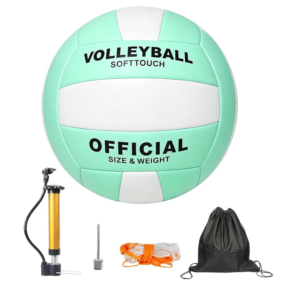 KQWVZ Volleyball Official Size 5, Girls Volleyball For Outdoor Or Beach Play, Soft Touch Volleyball Set, Beach Volleyball with Air Pump, Inflation Needle, Storage Bag, for Youth Juniors Practice