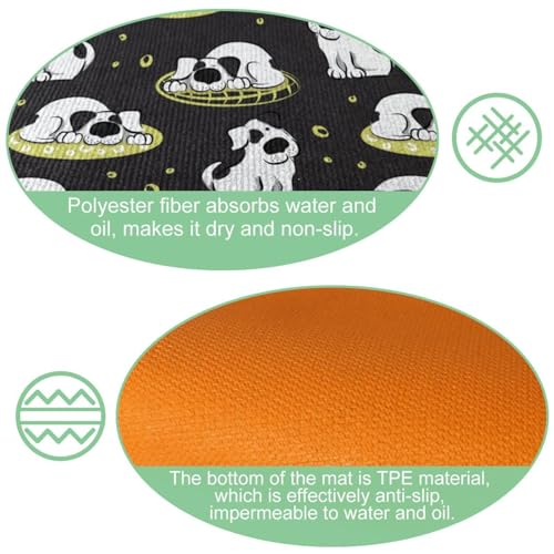 Alfombra de cocina lavable con estampado de perro para un suelo libre de manchas 6