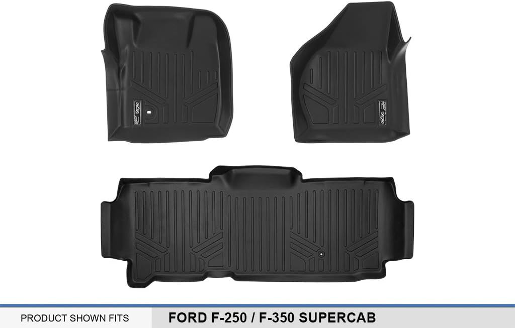 SMARTLINER Custom Fit Floor Mats 2 Row Liner Set for 2008-2010 Ford F-250 / F-350 Super Duty SuperCab - Image 5
