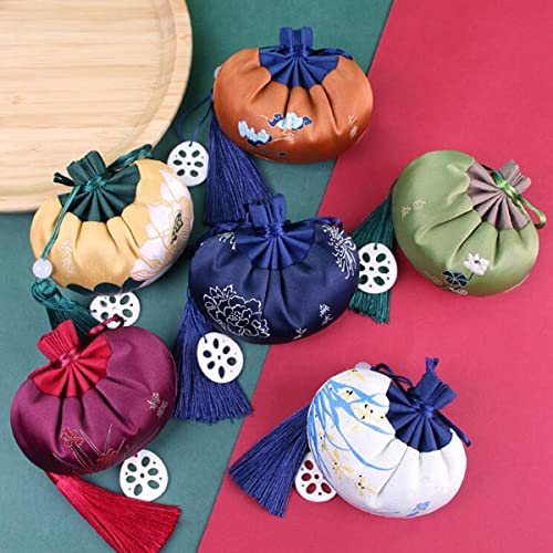 6 Bolsitas Chinas de Brocado con Cordón para Joyas miniatura 6