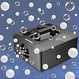 Wisdomlit Fog Bubble Machine, 2-in-1 Smoke Bubble Machine, 400W No-Spill Smoke Bubble Maker, 8000+ Colorful/Fog Bubbles for Indoor Outdoor Birthday Halloween Party (Black)