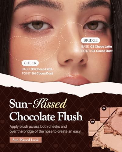 Image of Dasique Blending Mood Cheek #20 Melted Choco | 4 Blendable Shades | Pressed Powder Blush Palette for Cheeks | Silky & Soft Blur Finish | Lightweight Blush for Cheeks | Korean Makeup | Vegan