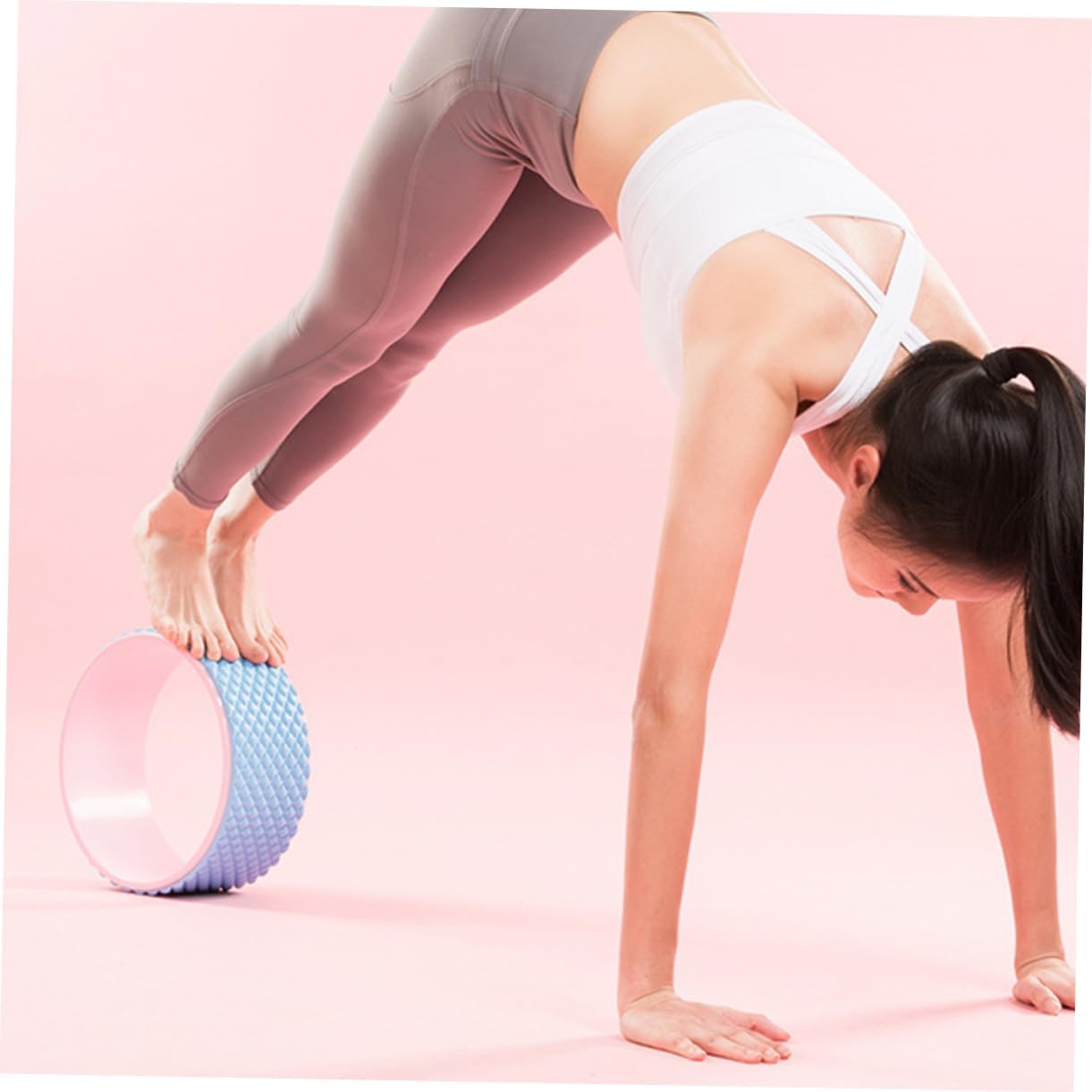 Yoga Wheel for Backbend Massage Durable Yoga Training Tool for Stretching Flexibility Essential Accessory for Women Blue