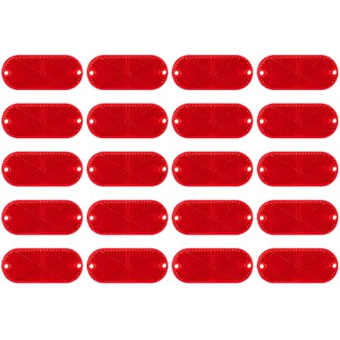 20 Pcs Oval Reflector with Mounting Hole Oval Front Reflector Quick Mount Trailer Reflectors Automobiles Safety Reflectors for Vehicles Cars Trailers Boats Mailboxes (Red) Cover