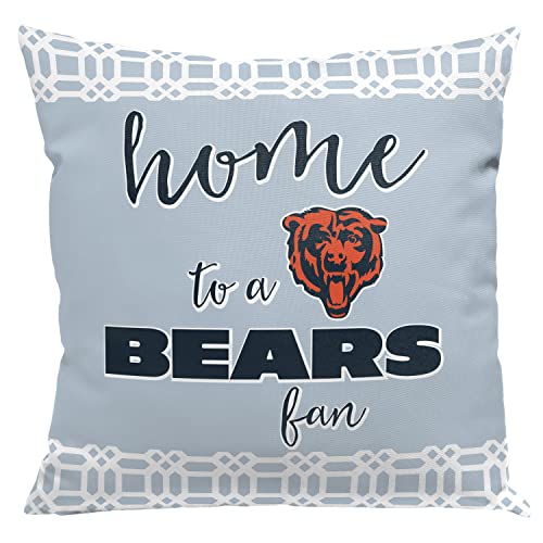 Northwest NFL 2 Piece Sweet Home Fan Throw Pillow Cover 18 X 18, Chicago Bears