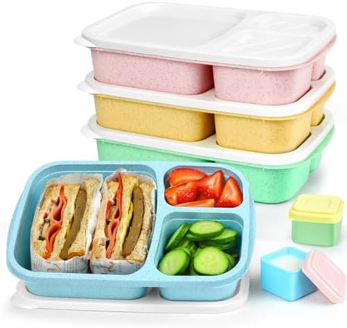 Caperci Bento Lunch Box Containers for Adults & Kids - 3-Compartm...